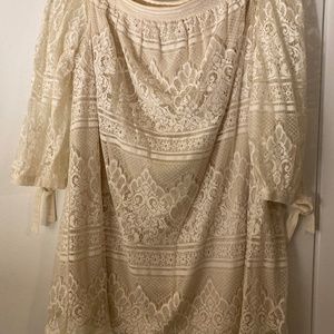 Cream mini lace dress